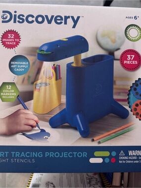 Discovery Blue and Yellow Kids Art Tracing Projector with Removable Caddy